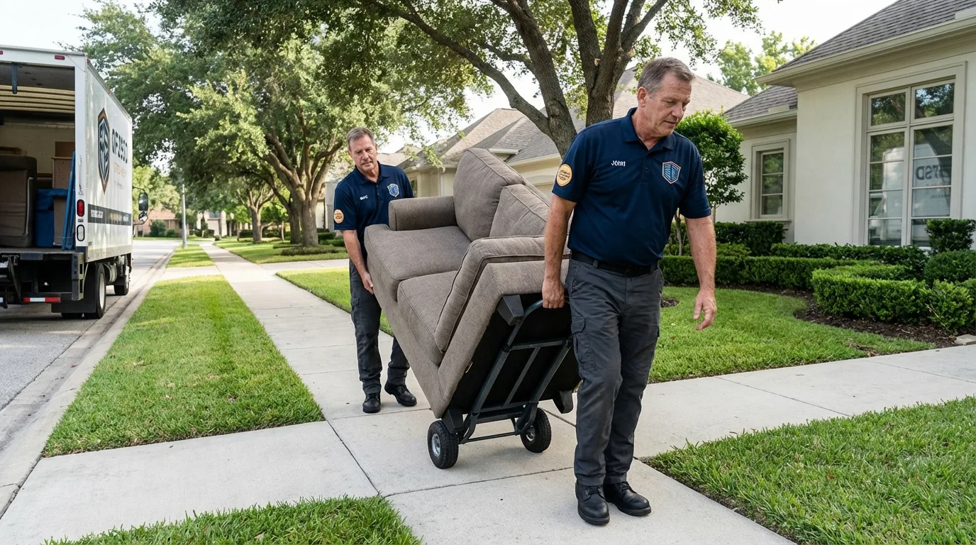 Local residential moving crew loading furniture in Huron, SD